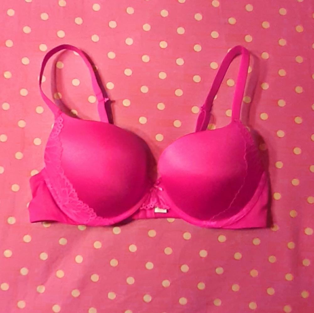 Hot Pink Auden 36C Plunge Coverage Push-Up Bra